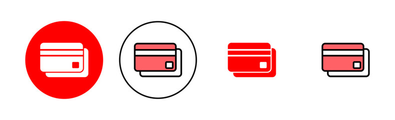 Credit card icon set illustration. Credit card payment sign and symbol