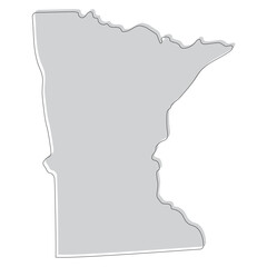 Minnesota state map. Map of the U.S. state of Minnesota.