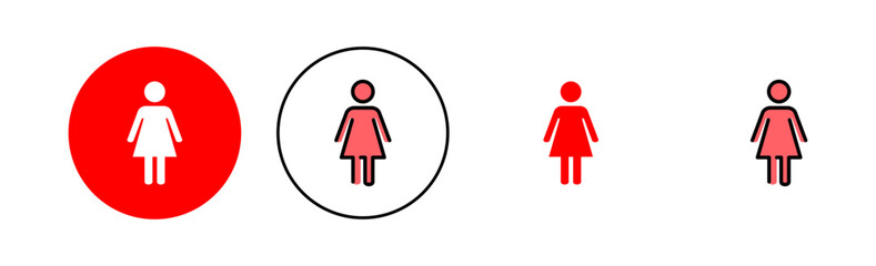 Female icon set illustration. woman sign and symbol