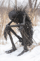 photo of a withered ghoul, lupine wendigo