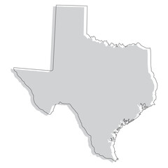 Texas state map. Map of the U.S. state of Texas. - obrazy, fototapety, plakaty