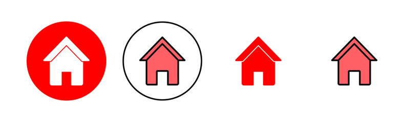 Home icon set illustration. House sign and symbol