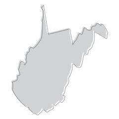 West Virginia map in set. USA state map.