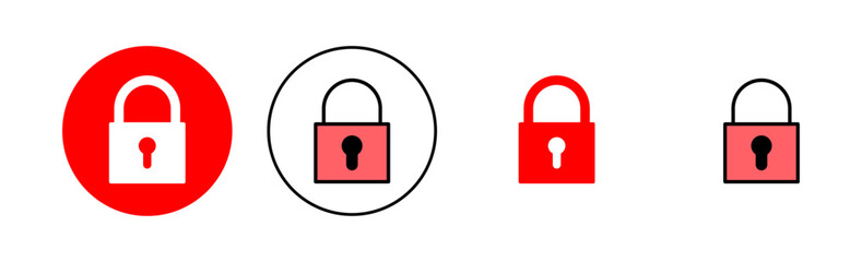 Lock icon set illustration. Padlock sign and symbol. Encryption icon. Security symbol