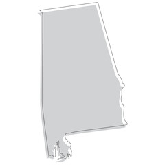 Map of Alabama. Alabama map.