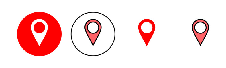 Pin icon set  illustration. Location sign and symbol. destination icon. map pin