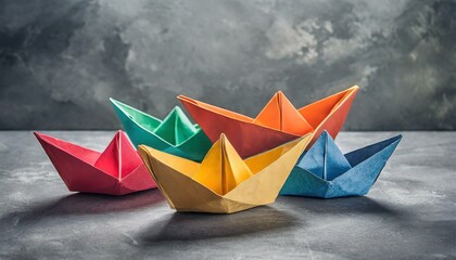 Obraz premium origami paper boat