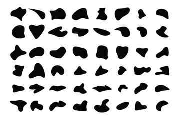 Set of organic blobs shape, Rounded abstract organic shapes collection. Shapes of cube, pebble, inkblot, drops and stone silhouettes.	