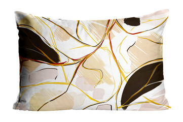 Soft pillow with stylish abstract print isolated on white