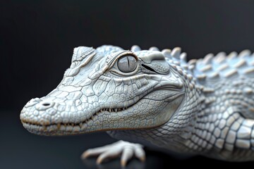 crocodile on black background, highly detailed - generative ai