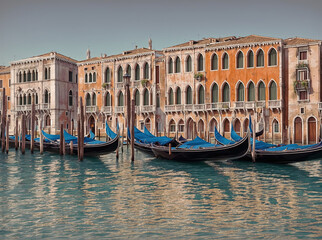 Gondolas in Venice, Italy - City of Venice