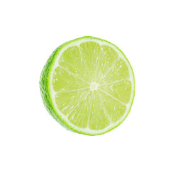 Half of fresh lime isolated on white