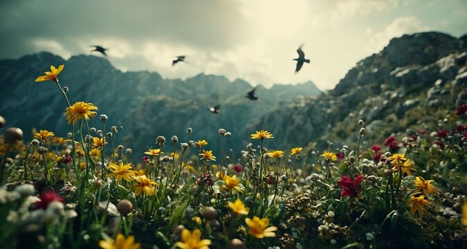 meadow with flowers