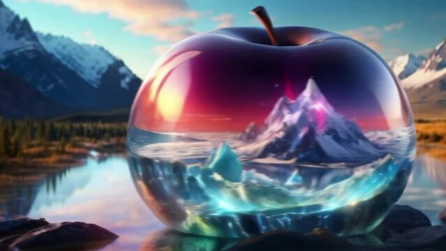 Crystal Apple the mountains background