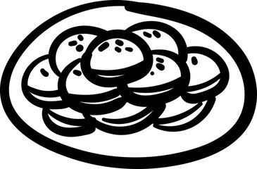 cookie on plate, nastar cake, kue nastar pada piring doodle