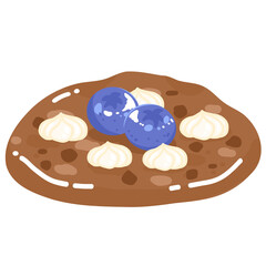 Cookie with blueberries illustration