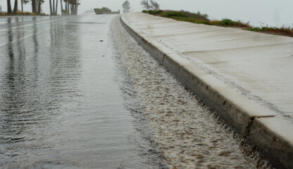 Flooded streets.
