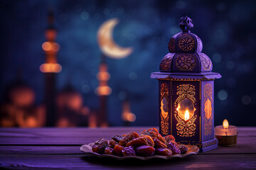 Ramadan Lantern and plate of Figs