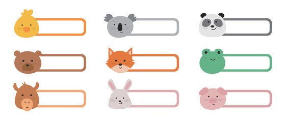 kids animal vector illustration nametag © 현구 강
