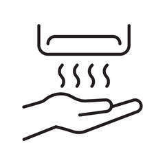 Hand Dryer icon. line vector icon on white background. High quality design element. Editable linear style stroke. Vector icon