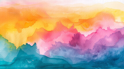 Watercolor flow on wet paper