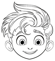 Obraz premium Vector illustration of a happy young boy's face.