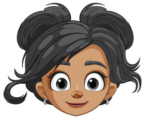 Vector illustration of a happy young girl smiling