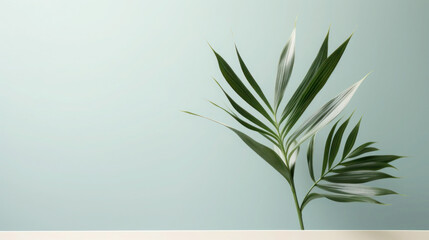 Glass Jar with Plant and Green Leaves on a White Background