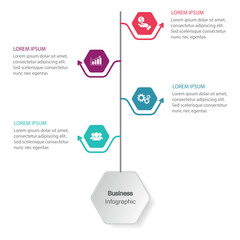 Business Infographic with four Strategic Steps