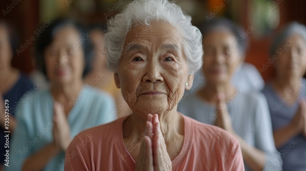 Poster a montage of seniors from different walks of life all joining together for a virtual exercise class 