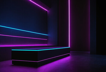background with neon blue nad purple lights