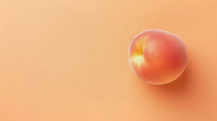 Peach on Orange Background. Top down view