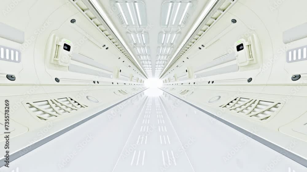 Aufkleber science lab or sci-fi corridor. science elements and innovation background. animation seamless loop,