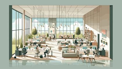 Concept of a fresh office image .  Vector illustration.
