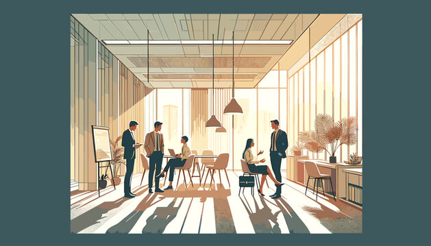 Concept of a fresh office image .  Vector illustration.
