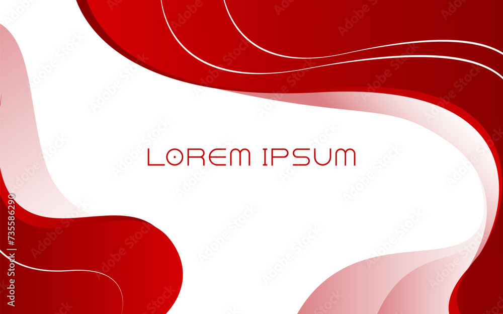 Poster printminimal abstract background with wavy or liquid concept gradient red and white color