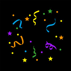 Colorful confetti clipart. Vector illustration. EPS 10.