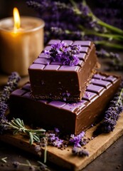 Obraz na płótnie Canvas lavender chocolate bar
