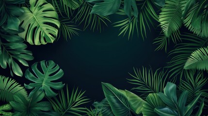 Green leaves in lush green colors. Generative AI.