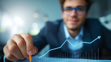 Businessman Analyzing Growth Chart