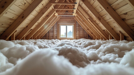 The sixth image highlights a crucial step in attic insulation upgrades sealing any gaps or cracks that can lead to air leakage. The installer is using a specialized foam to