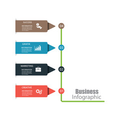 Business Infographic with four Strategic Steps