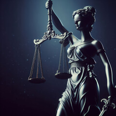 Statue of justice, Symbol of fair treatment under law, Legal law concept, justice bronze lady statue, Statue of a woman holding a balance scale, Ideal for legal and justice-related concepts.