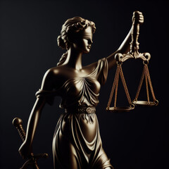 Statue of justice, Symbol of fair treatment under law, Legal law concept, justice bronze lady statue, Statue of a woman holding a balance scale, Ideal for legal and justice-related concepts.