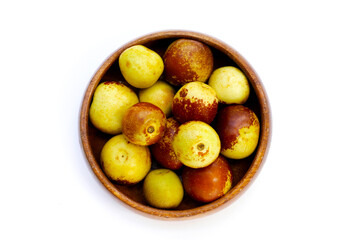 Fresh jujube fruit on white background
