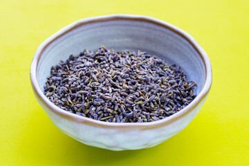 Dried lavender buds for brewing a herbal tea