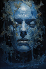 female face in slime