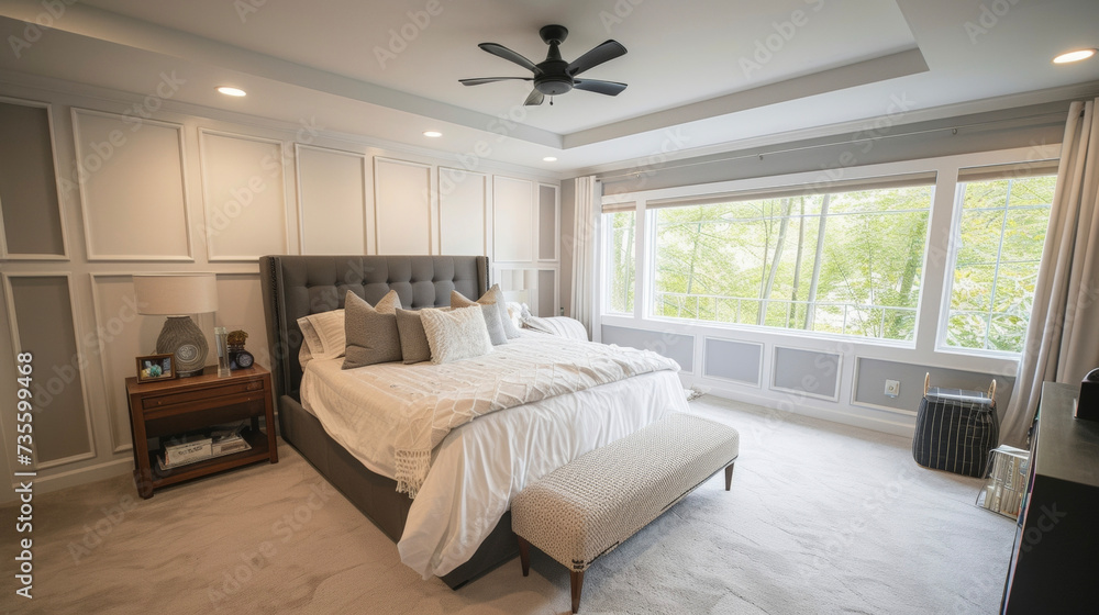 Poster the drywall crew effortlessly transforms a cluttered and outdated bedroom into a sleek and stylish r
