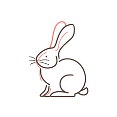 Vector line art rabbit