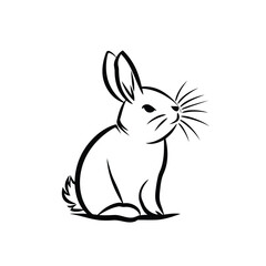 Vector line art rabbit